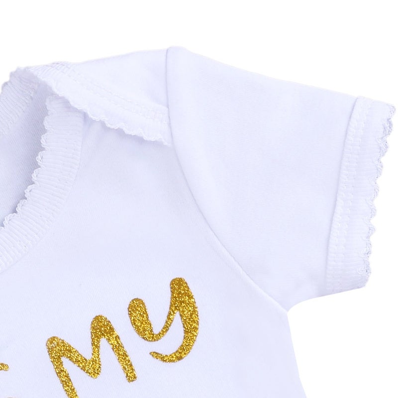 OBEEII Itâ€™s my 2nd Birthday Outfit Baby Girl Playsuit Tutu Skirt Glitter Sequin Bowknot Headband Leg Warmers Clothes 4pcs Set Cake Smash Photography Props Hot Pink 2nd Birthday 2 Years Old - Image 3